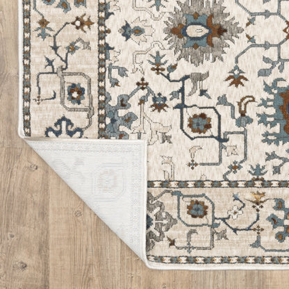 Ellington ELL10 Ivory/ Blue Indoor Area Rug - 7'10" x 10'10"