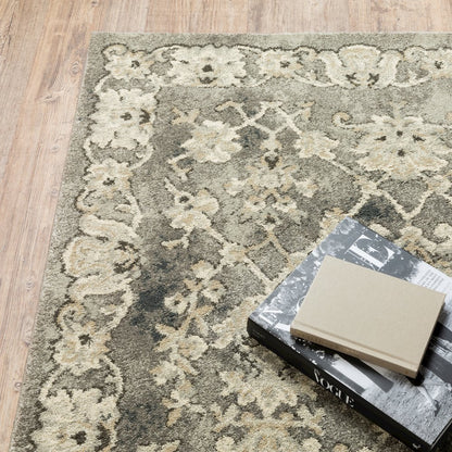 Florence 1002E Grey/ Beige Indoor Area Rug - 5'3" x 7'6"