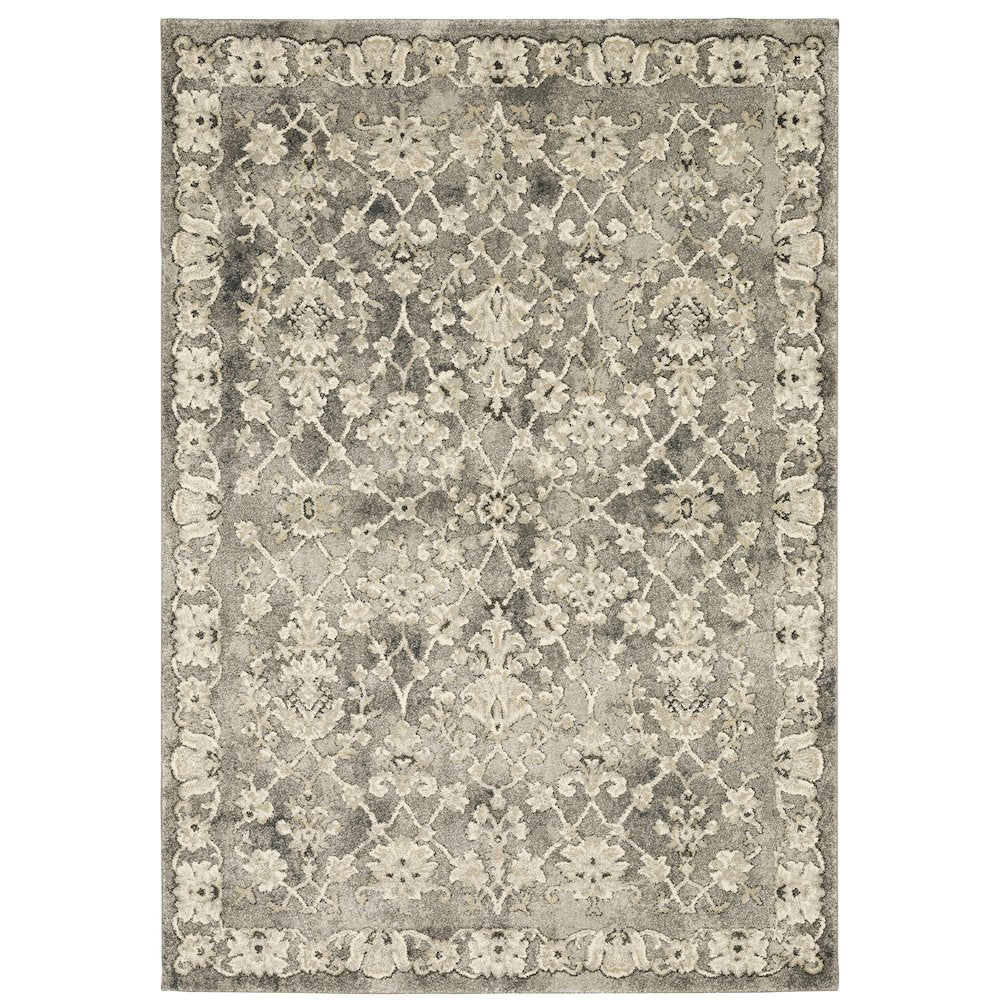 Florence 1002E Grey/ Beige Indoor Area Rug - 5'3" x 7'6"