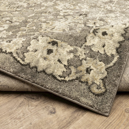 Florence 1002E Grey/ Beige Indoor Area Rug - 5'3" x 7'6"