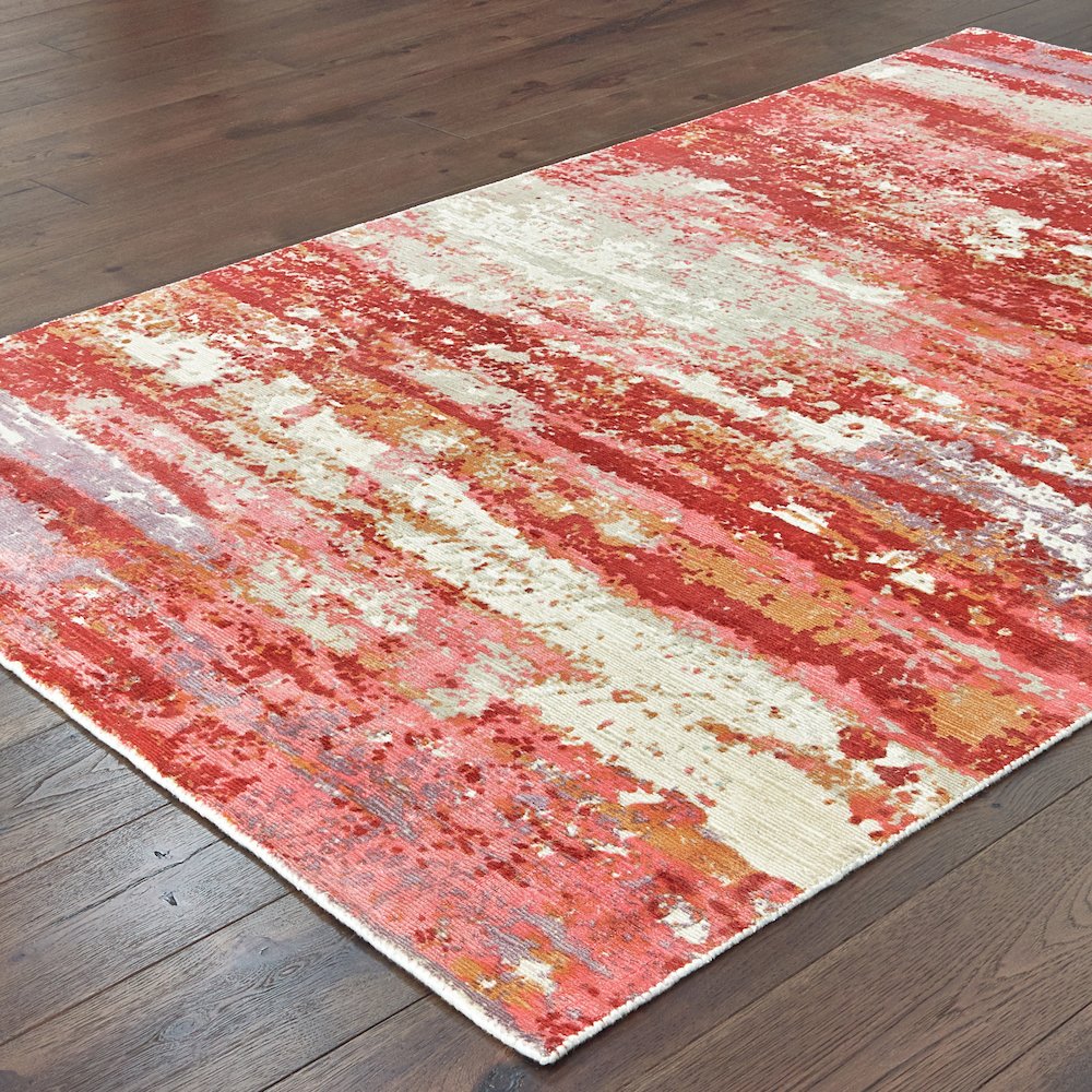 Formations 70004 Pink/ Red Indoor Area Rug - 6' x 9'