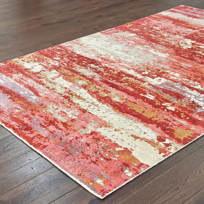 Formations 70004 Pink/ Red Indoor Area Rug - 6' x 9'