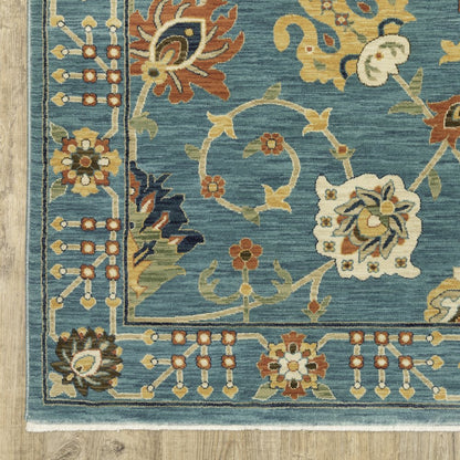 Francesca FR01E Blue/ Multi Indoor Area Rug - 2'3" x 7'6"