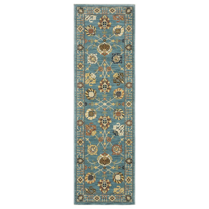Francesca FR01E Blue/ Multi Indoor Area Rug - 2'3" x 7'6"