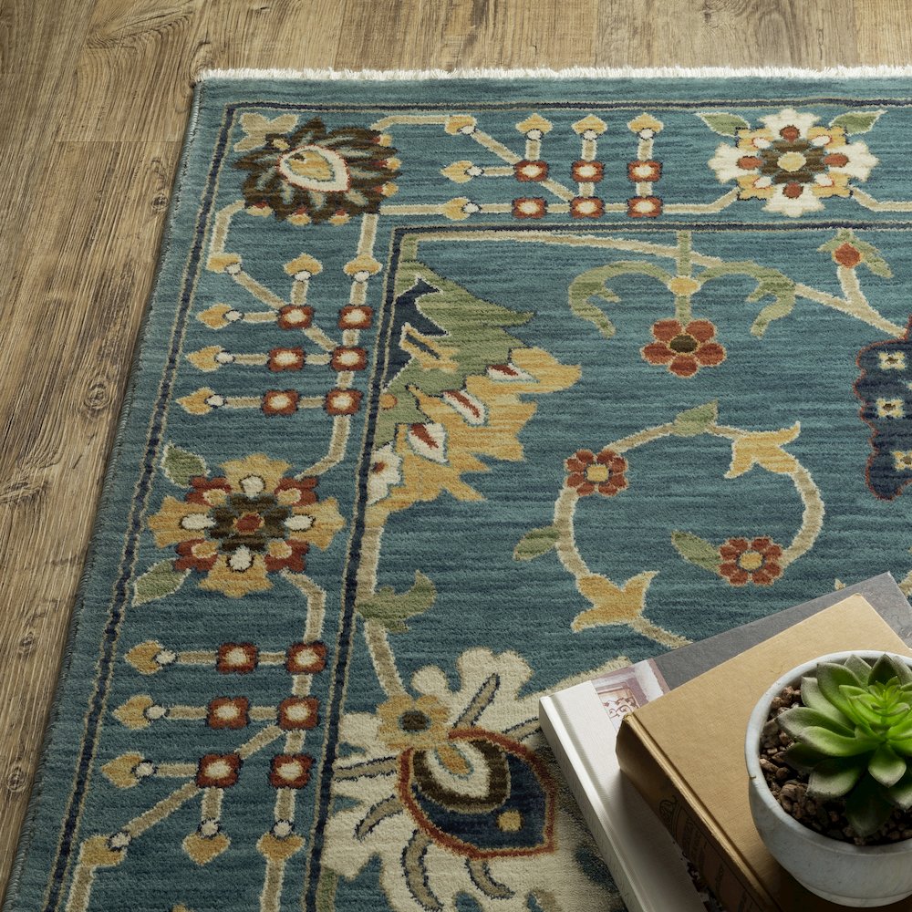 Francesca FR01E Blue/ Multi Indoor Area Rug - 3'3" x 5'