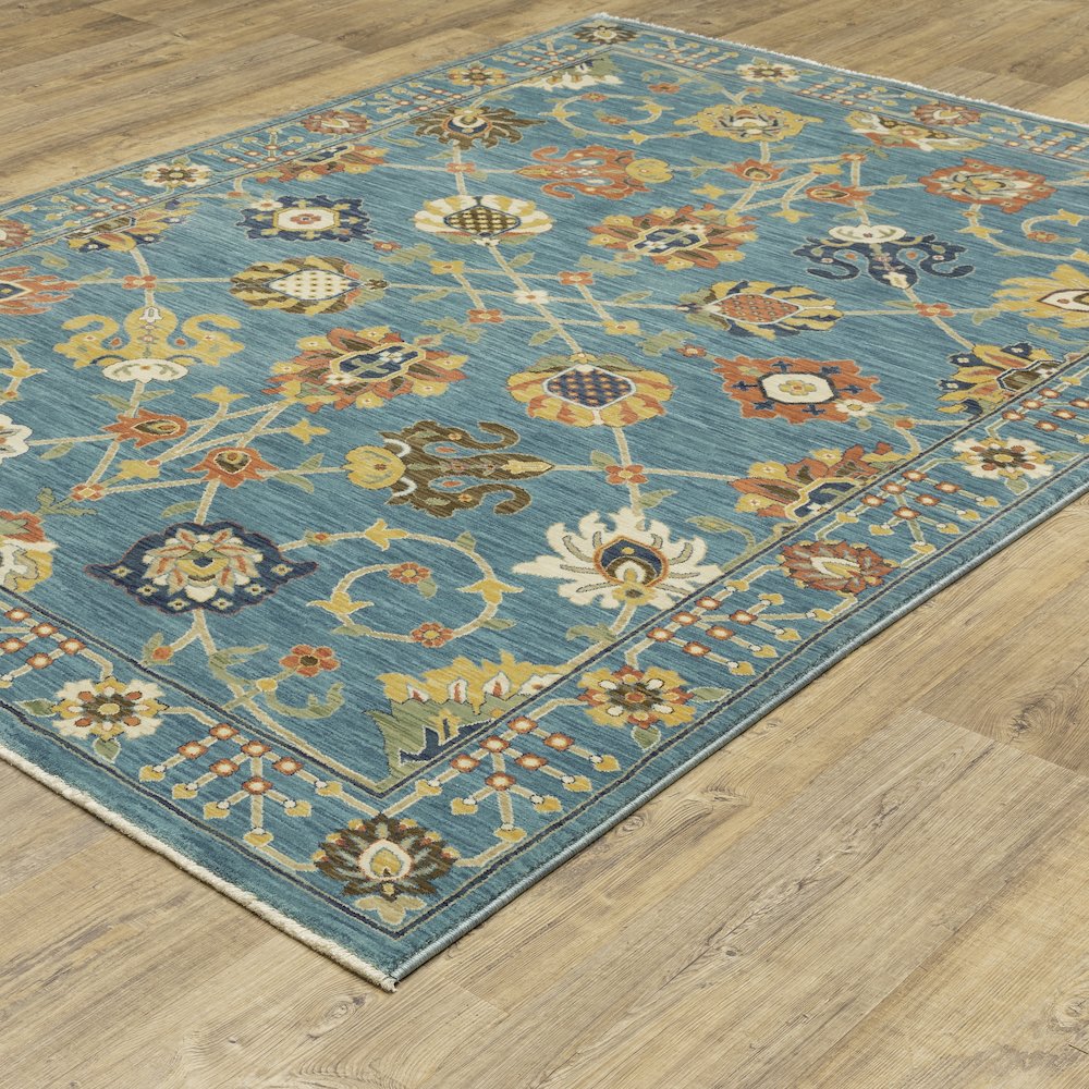 Francesca FR01E Blue/ Multi Indoor Area Rug - 5'3" x 7'6"