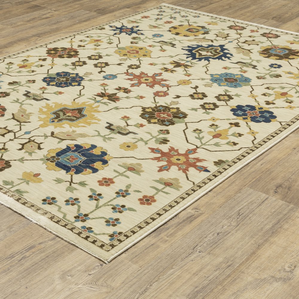 Francesca FR02M Ivory/ Gold Indoor Area Rug - 6'7" x 9'6"