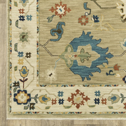 Francesca FR04E Beige/ Multi Indoor Area Rug - 2'3" x 7'6"