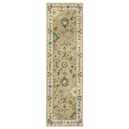 Francesca FR04E Beige/ Multi Indoor Area Rug - 2'3" x 7'6"