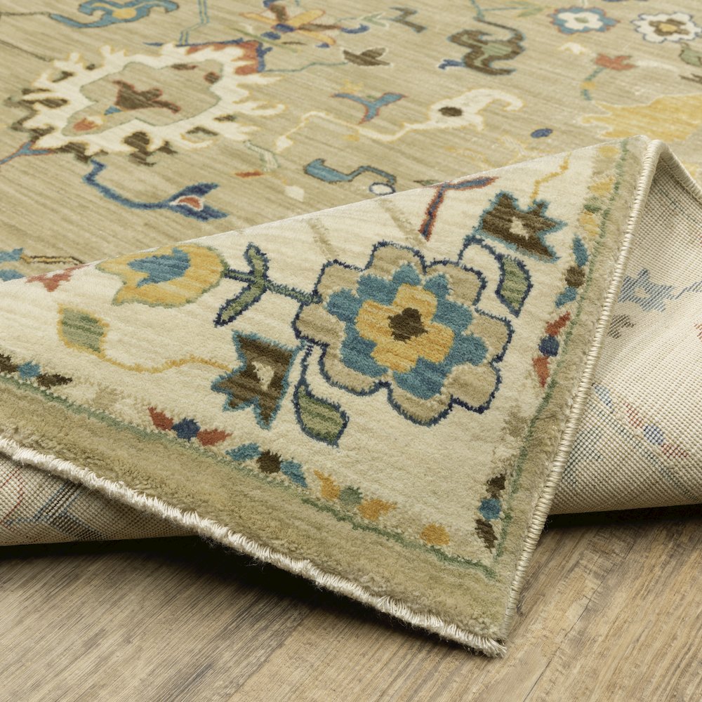 Francesca FR04E Beige/ Multi Indoor Area Rug - 2'3" x 7'6"
