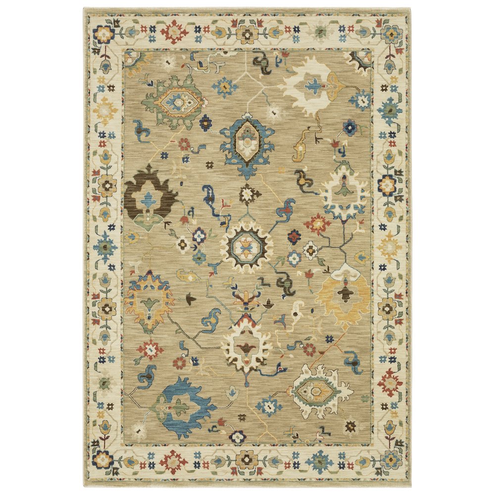 Francesca FR04E Beige/ Multi Indoor Area Rug - 7'10" x 10'10"
