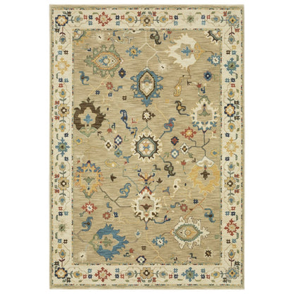 Francesca FR04E Beige/ Multi Indoor Area Rug - 7'10" x 10'10"