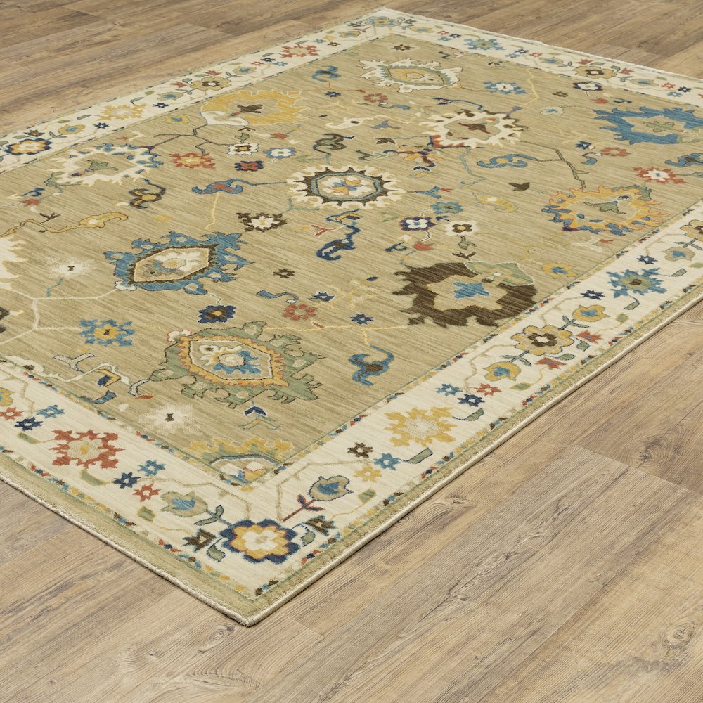 Francesca FR04E Beige/ Multi Indoor Area Rug - 9'10" x 12'10"