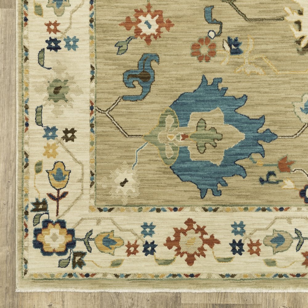 Francesca FR04E Beige/ Multi Indoor Area Rug - 9'10" x 12'10"
