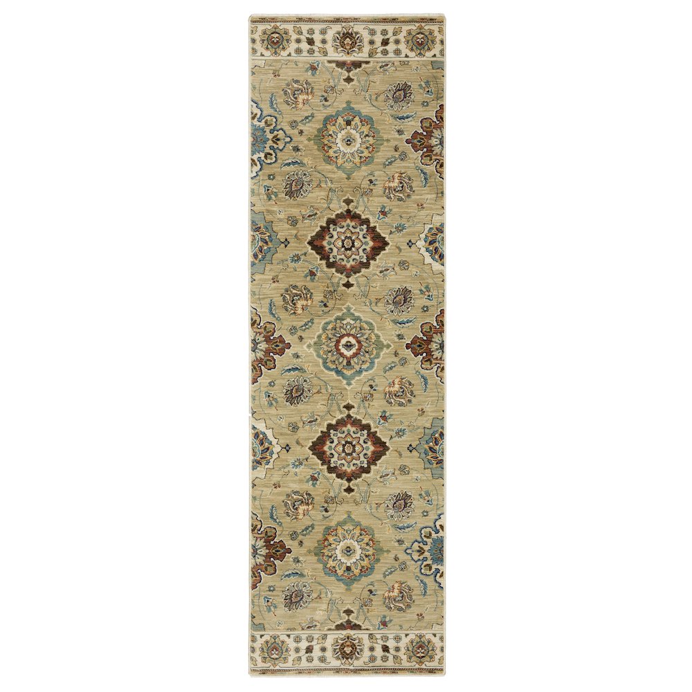 Francesca FR05D Tan/ Multi Indoor Area Rug - 2'3" x 7'6"