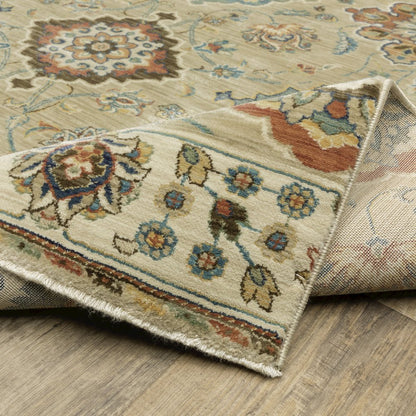 Francesca FR05D Tan/ Multi Indoor Area Rug - 7'10" x 10'10"