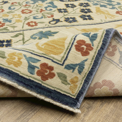 Francesca FR06B Ivory/ Multi Indoor Area Rug - 7'10" x 10'10"