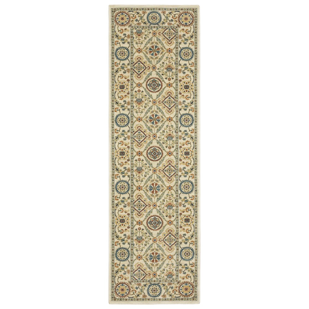 Francesca FR07A Ivory/ Multi Indoor Area Rug - 2'3" x 7'6"