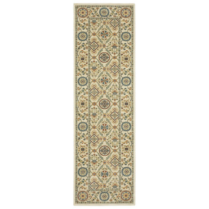 Francesca FR07A Ivory/ Multi Indoor Area Rug - 2'3" x 7'6"