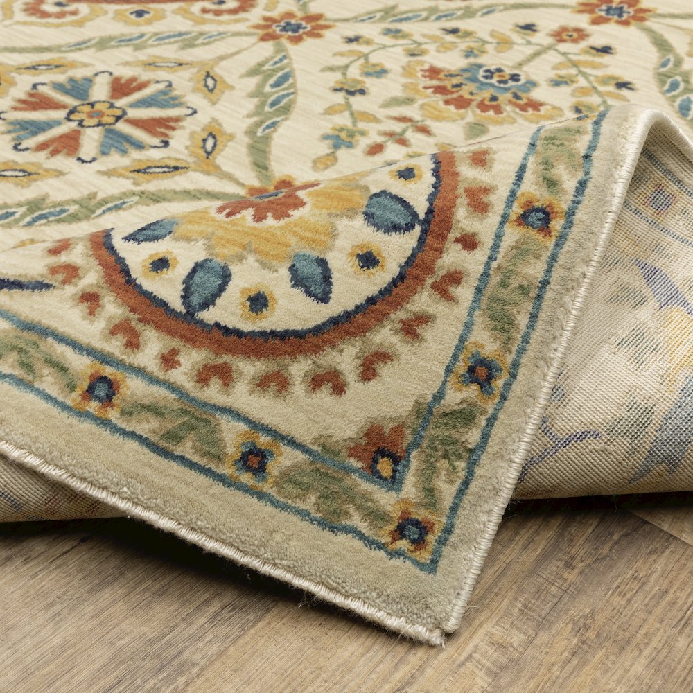 Francesca FR07A Ivory/ Multi Indoor Area Rug - 2'3" x 7'6"