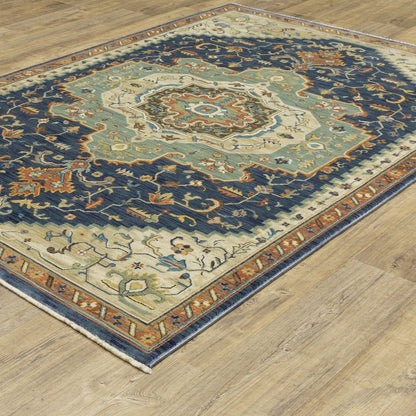 Francesca FR09F Blue/ Multi Indoor Area Rug - 2'3" x 7'6"