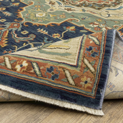 Francesca FR09F Blue/ Multi Indoor Area Rug - 9'10" x 12'10"