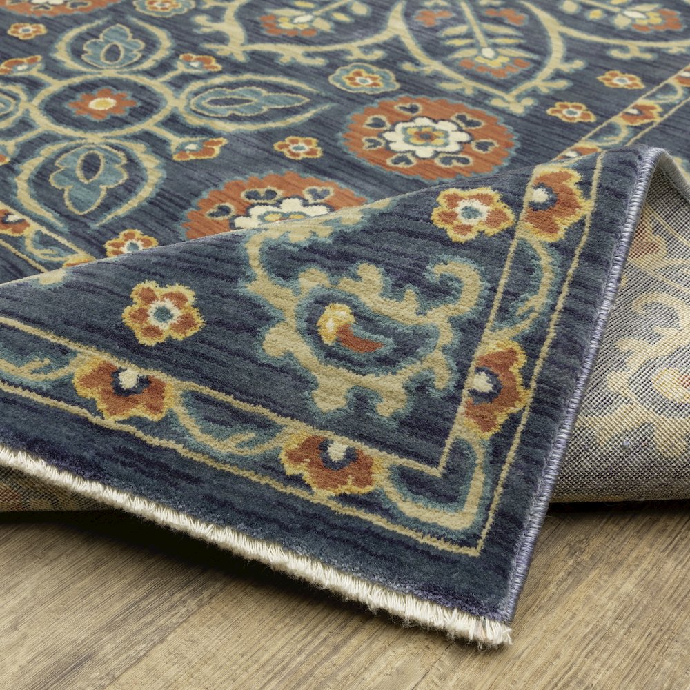 Francesca FR11B Blue/ Rust Indoor Area Rug - 3'3" x 5'