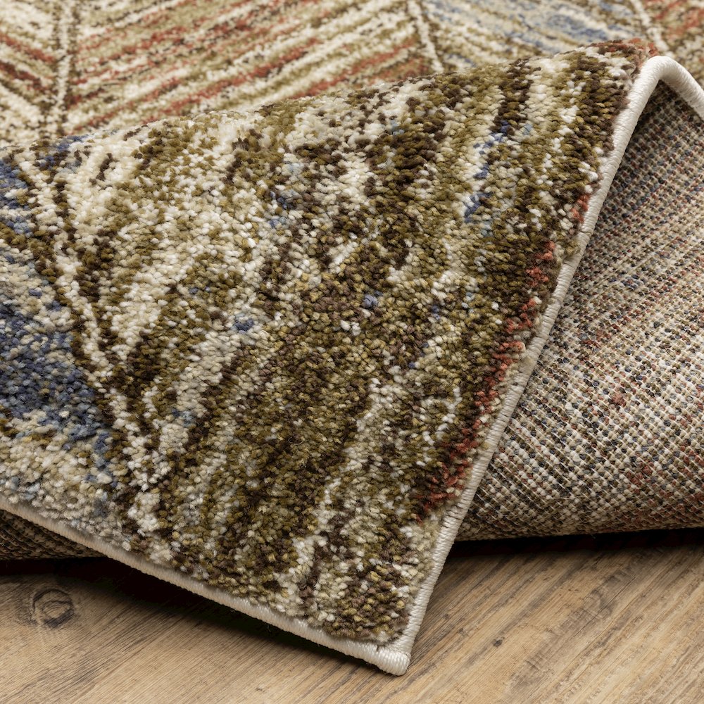 Gemma GEM04 Blue/ Rust Indoor Area Rug - 5'3" x 7'