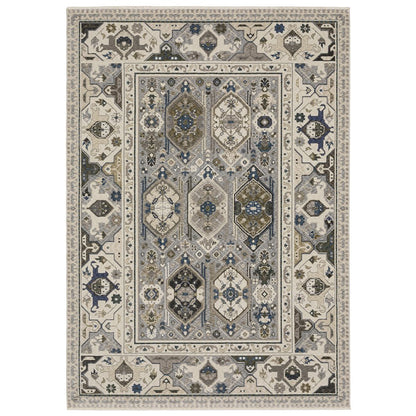 Hastings HA04U Ivory/ Blue Indoor Area Rug - 6'7" x 9'6"
