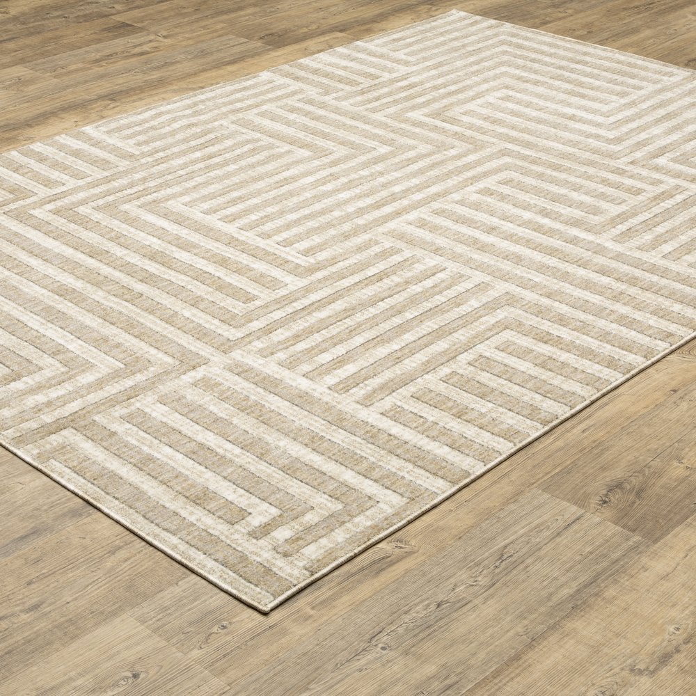 Hunter HNT03 Beige/ Ivory Indoor Area Rug - 2'3" x 7'6"