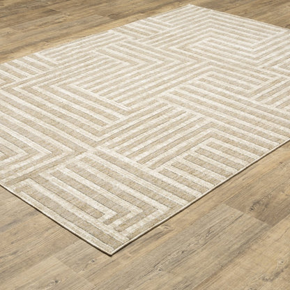 Hunter HNT03 Beige/ Ivory Indoor Area Rug - 5'3" x 7'6"