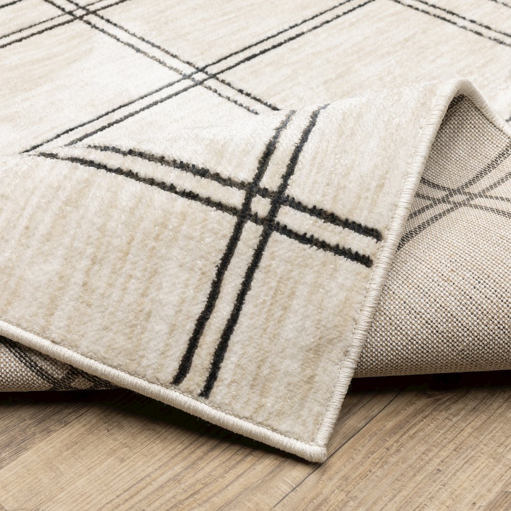 Hunter HNT07 Beige/ Black Indoor Area Rug - 2'3" x 7'6"