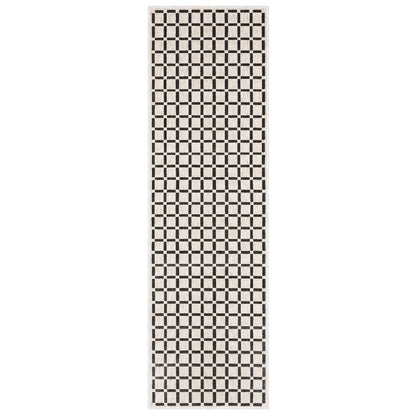 Hunter HNT08 Beige/ Black Indoor Area Rug - 2'3" x 7'6"