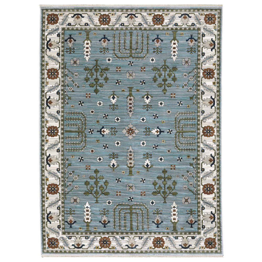 Runner Traditional Rug Made of Polyester, Blue color