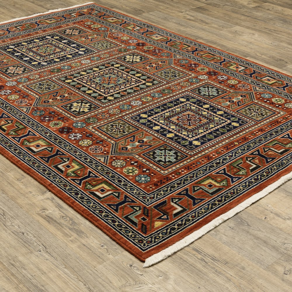 Lilihan 002C6 Red/ Multi Indoor Area Rug - 2' x 6'