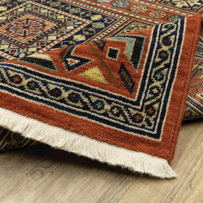 Lilihan 002C6 Red/ Multi Indoor Area Rug - 2' x 6'