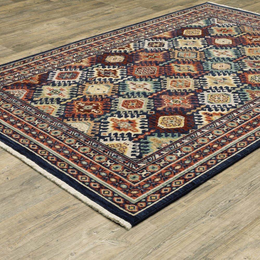 Lilihan 003B6 Navy/ Multi Indoor Area Rug - 9'10" x 12'10"