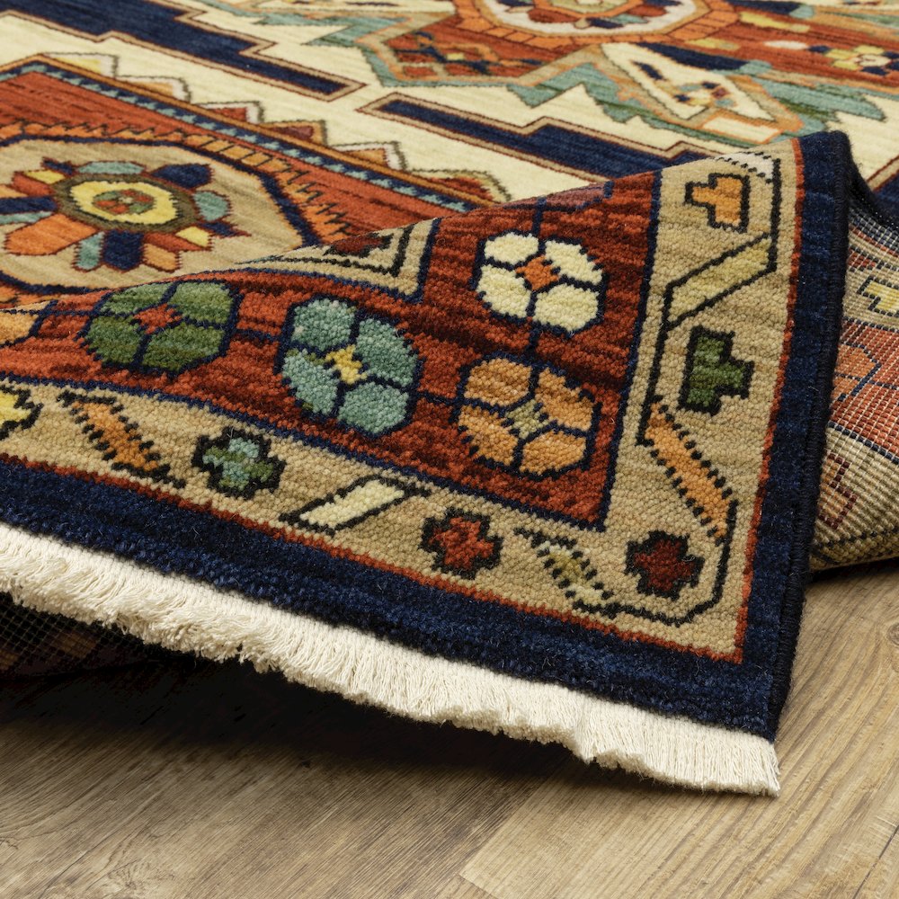 Lilihan 090B6 Blue/ Red Indoor Area Rug - 2' x 3'