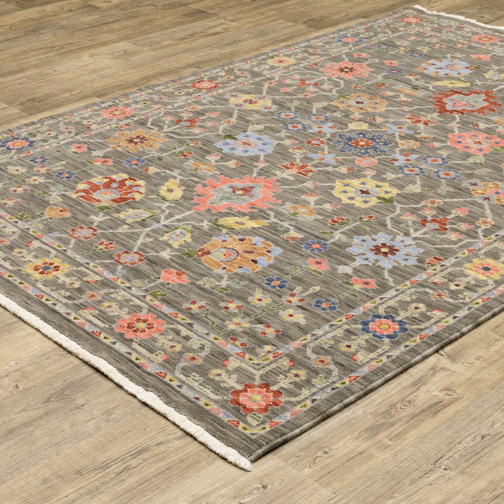 Lucca 093K1 Grey/ Multi Indoor Area Rug - 2' x 6'