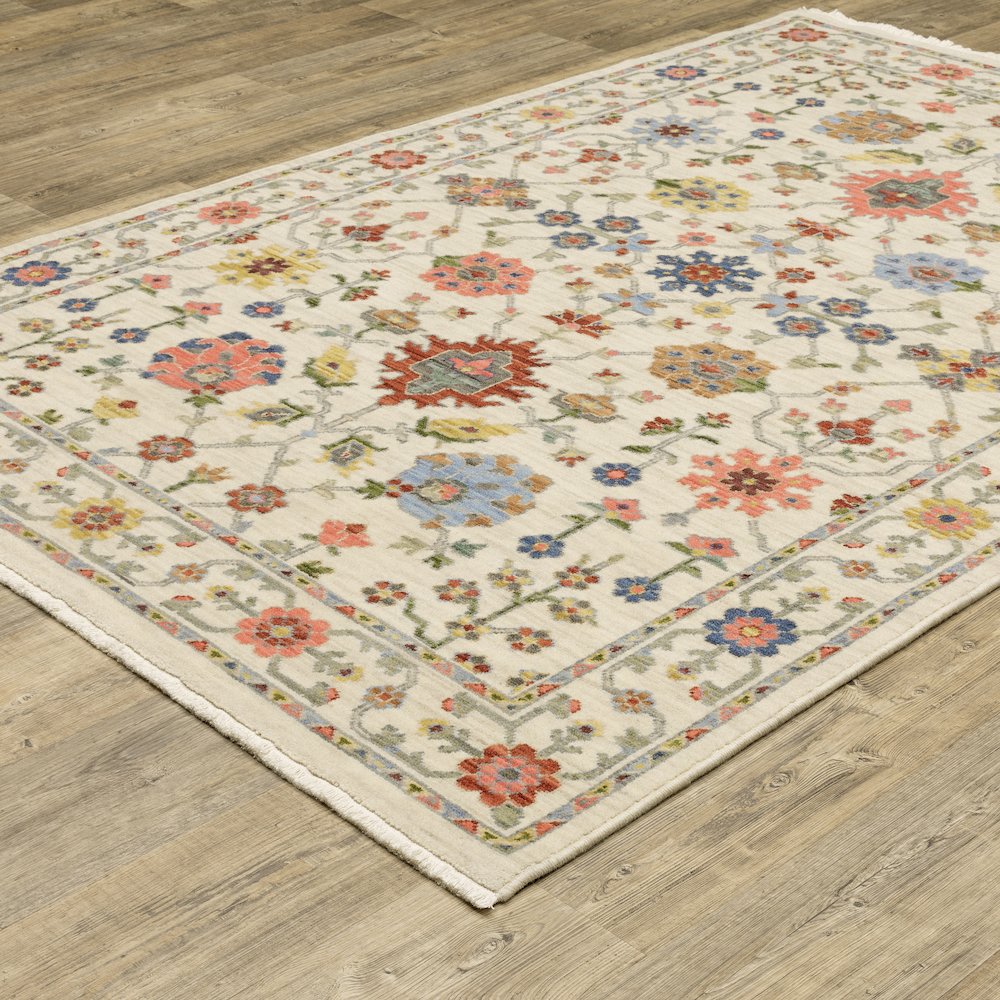 Lucca 093W1 Ivory/ Multi Indoor Area Rug - 3'3" x 5'