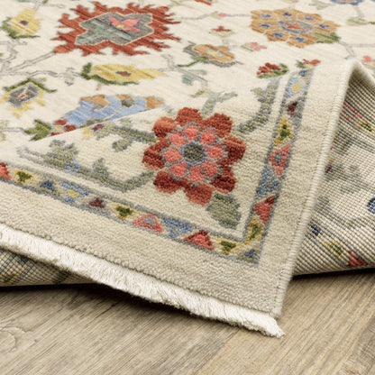 Lucca 093W1 Ivory/ Multi Indoor Area Rug - 3'3" x 5'