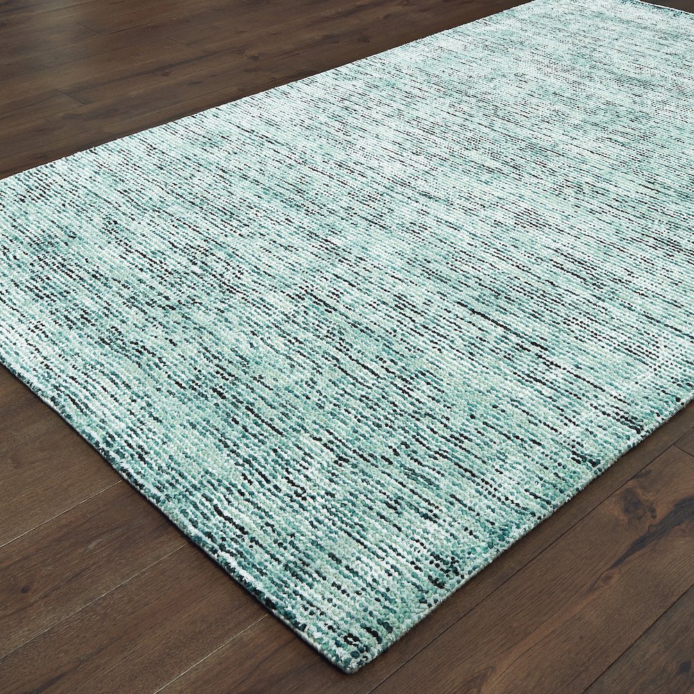 Lucent 45901 Teal Blue Indoor Area Rug - 2'6" x 8'