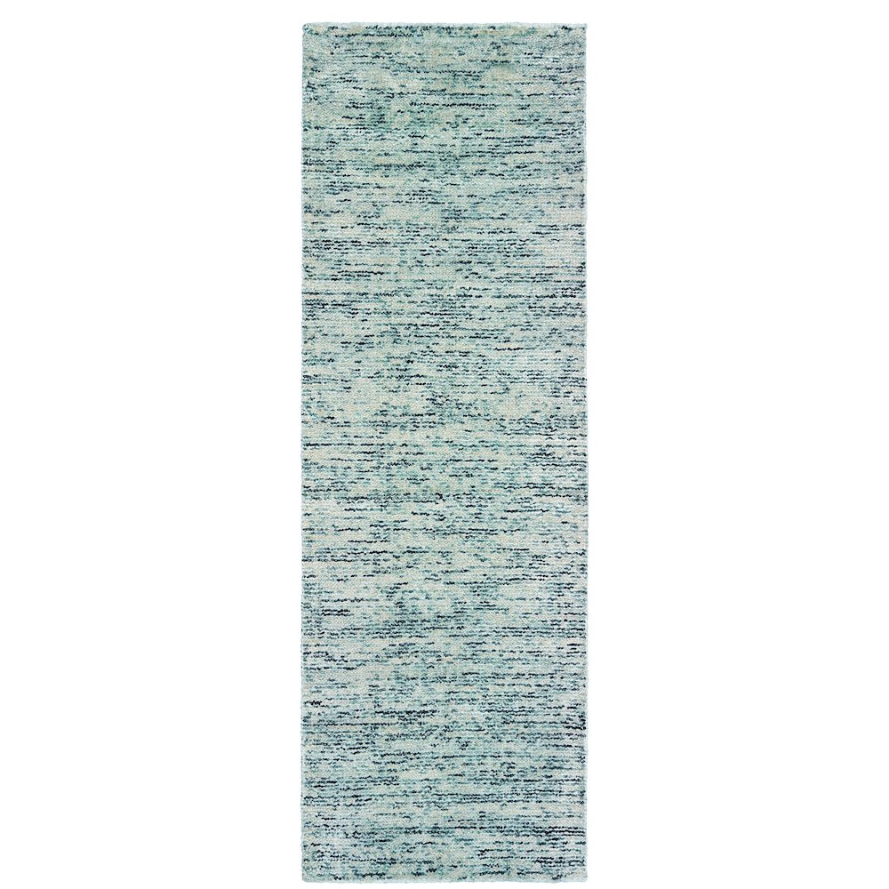 Lucent 45901 Teal Blue Indoor Area Rug - 2'6" x 8'