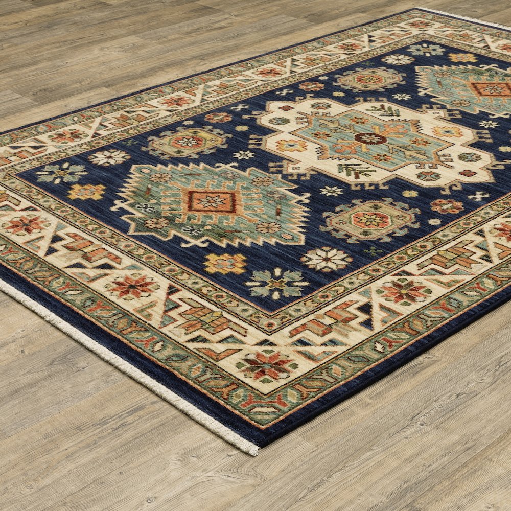 Lilihan 532B6 Navy/ Multi Indoor Area Rug - 2' x 3'