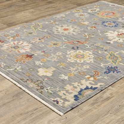 Lucca 5507E Grey/ Multi Indoor Area Rug - 2' x 6'