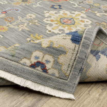 Lucca 5507E Grey/ Multi Indoor Area Rug - 2' x 6'
