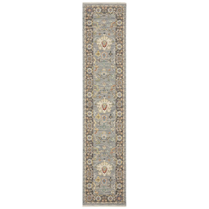 Lucca 846D1 Blue/ Multi Indoor Area Rug - 2'6" x 12'