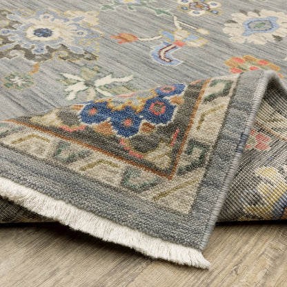 Lucca 846D1 Blue/ Multi Indoor Area Rug - 2'6" x 12'
