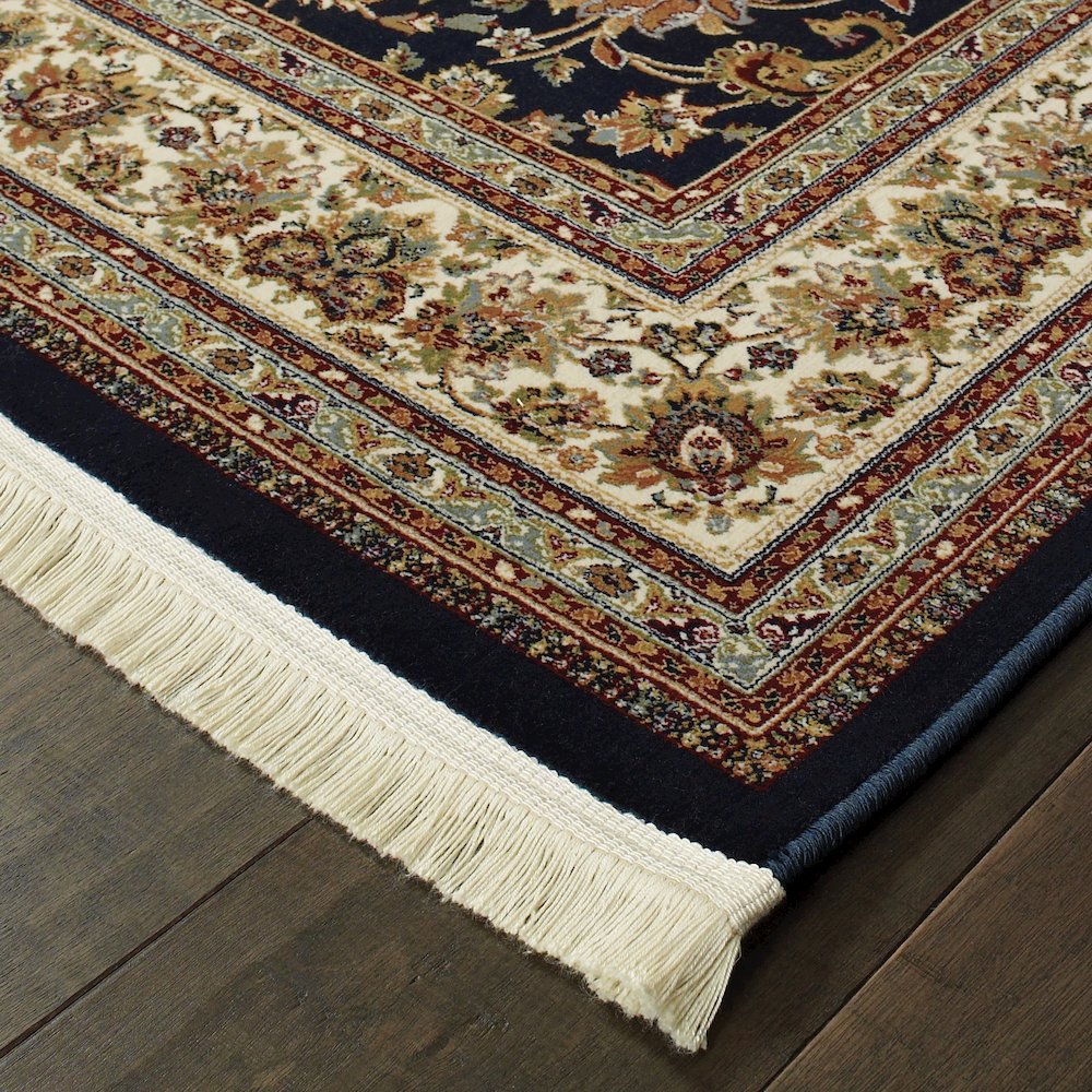 Masterpiece 033B2 Dark Blue/ Ivory Indoor Area Rug - 3'10" x 5'5"