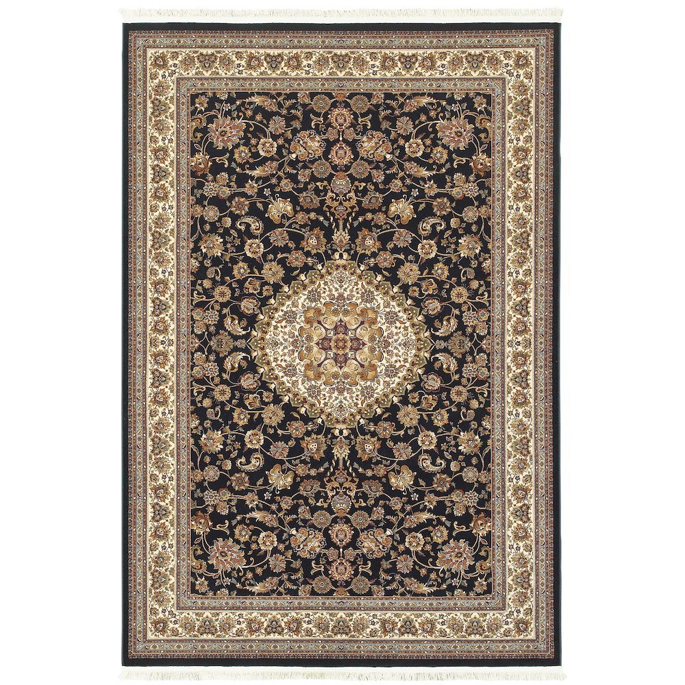 Masterpiece 033B2 Dark Blue/ Ivory Indoor Area Rug - 3'10" x 5'5"